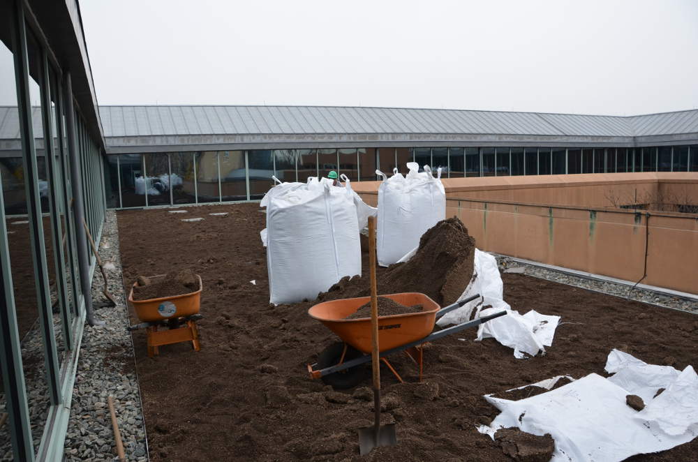 National Foreign Affairs Training Center Green Roof Soil Installation